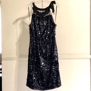 NWT Tahari Tova Black/Navy Sequins Dress